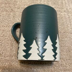 {Crate & Barrel} Green Trees 12-oz. Stoneware Mug